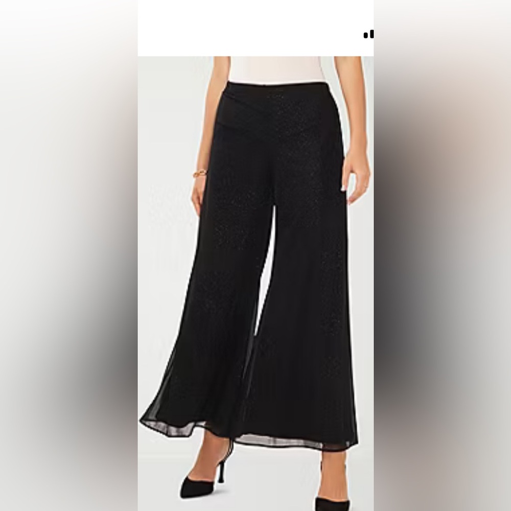 Nicole Miller wide leg dress pants glitter sparkle